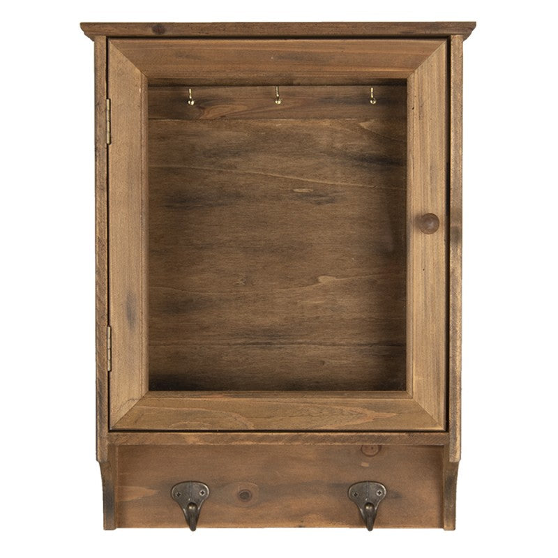 Cassetta Portachiavi Legno Con Ganci 30X8X40 Cm