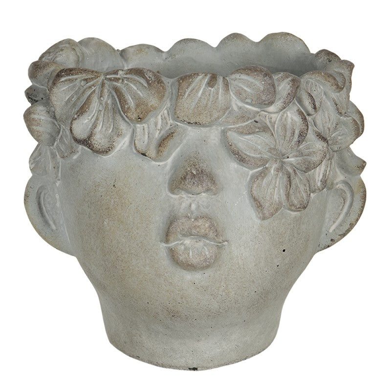 Vaso Portafiori 16X15X13 Cm Testa Grigia