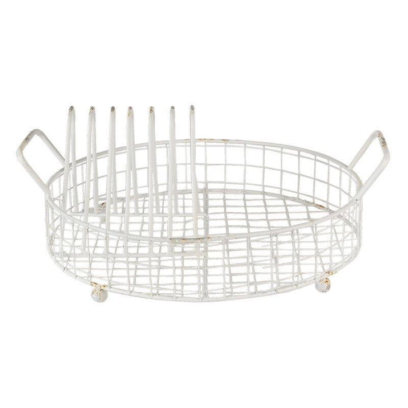 Scolapiatti Metallo Bianco 37X9-18 Cm