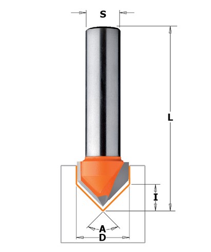 Fresa Intagli A V 90° Cmt