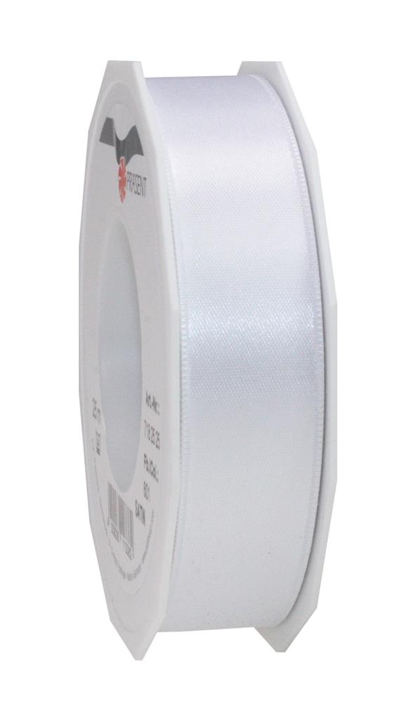 Nastro Satin White 25Mm X 25Ml