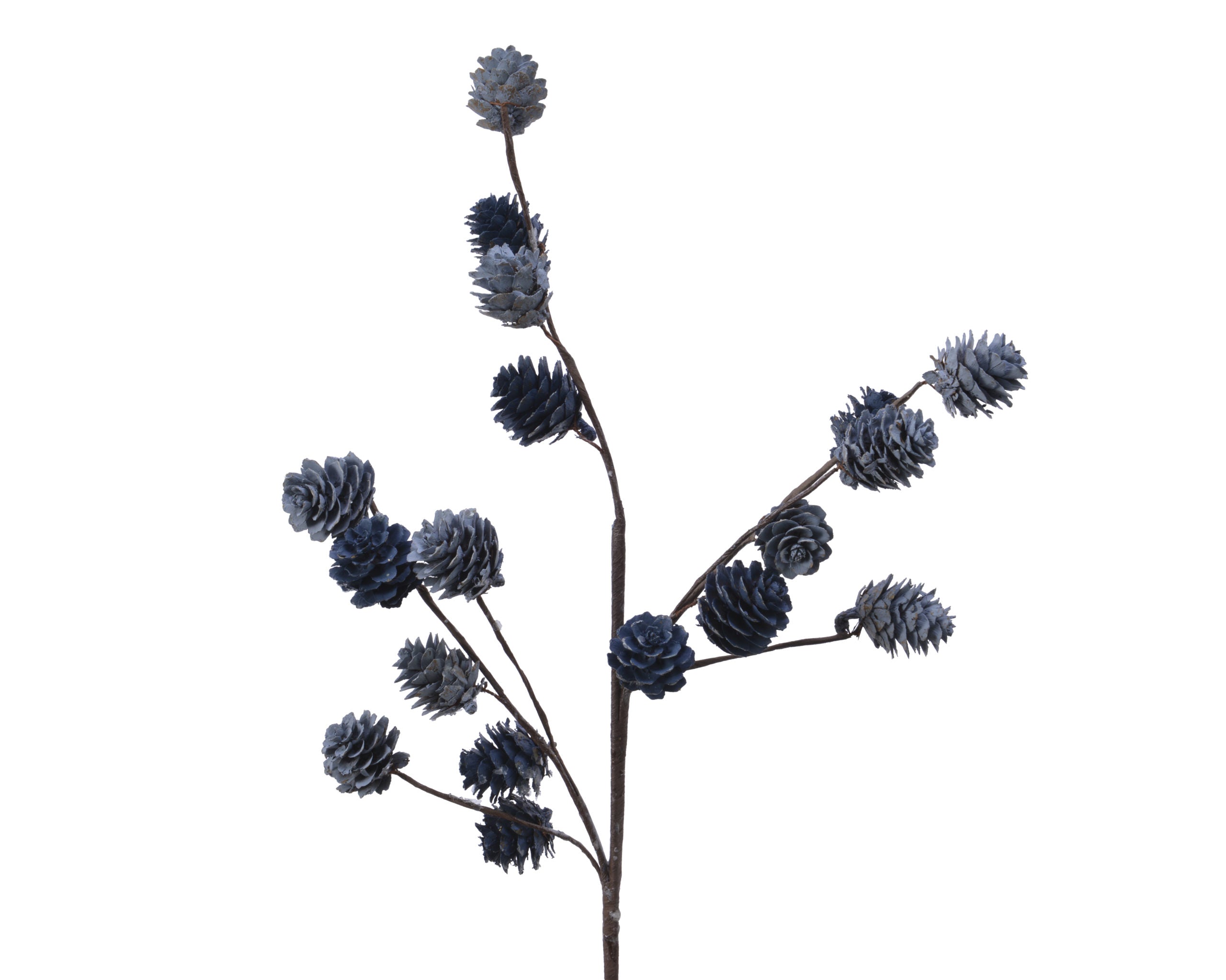 Ramo Pigne Blu 60 cm decorativo per addobbi natalizi e composizioni ornamentali - DeMatteis.it