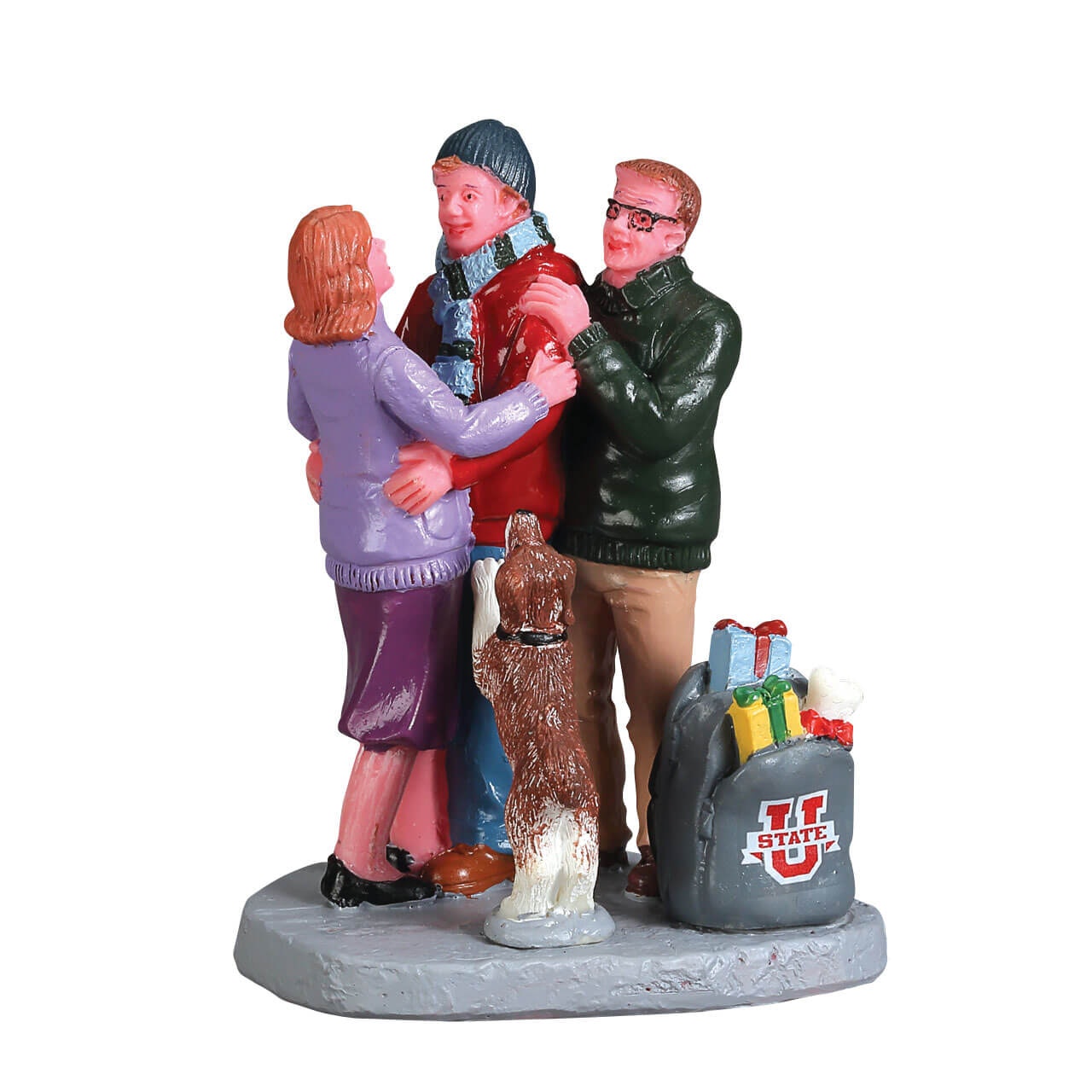 Home For The Holidays Lemax figurina decorativa natalizia per villaggio di Natale con famiglia e cane - DeMatteis.it