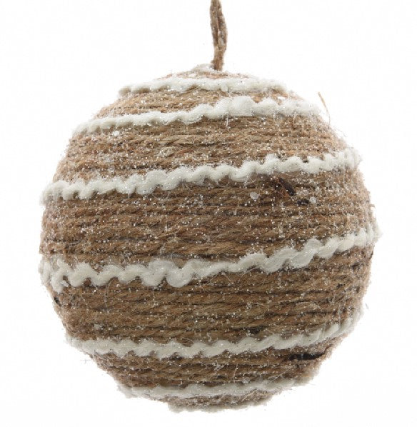 Sfera Sfera decorativa da 13 cm in stoffa naturale per arredamento - DeMatteis.it