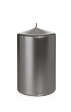 Candela Cilindrica 5X8 Cm Grigio Laccato