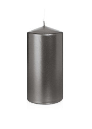 Candela Cilindrica 6X12 Cm Grigio Laccato