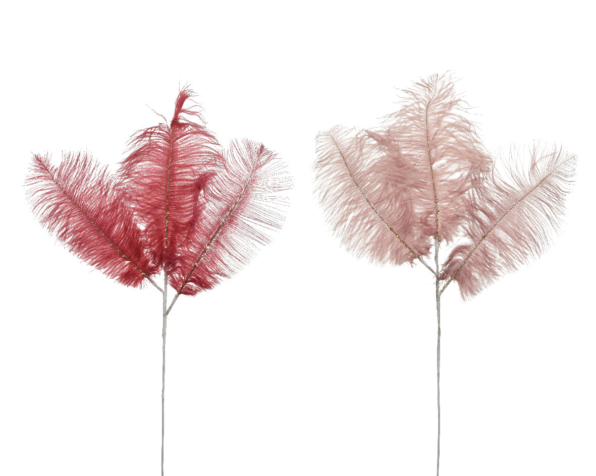 Ramo Piume decorativo 70 cm per allestimenti e decorazioni rosa tonalità assortite - DeMatteis.it
