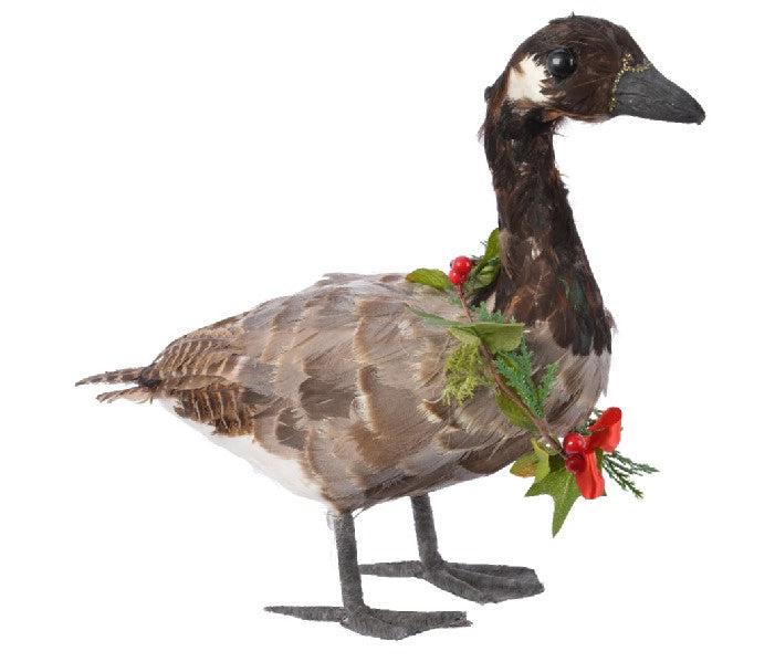 Oca decorativa con ghirlanda natalizia dimensioni 14x36x33 cm per decorazioni festive - DeMatteis.it