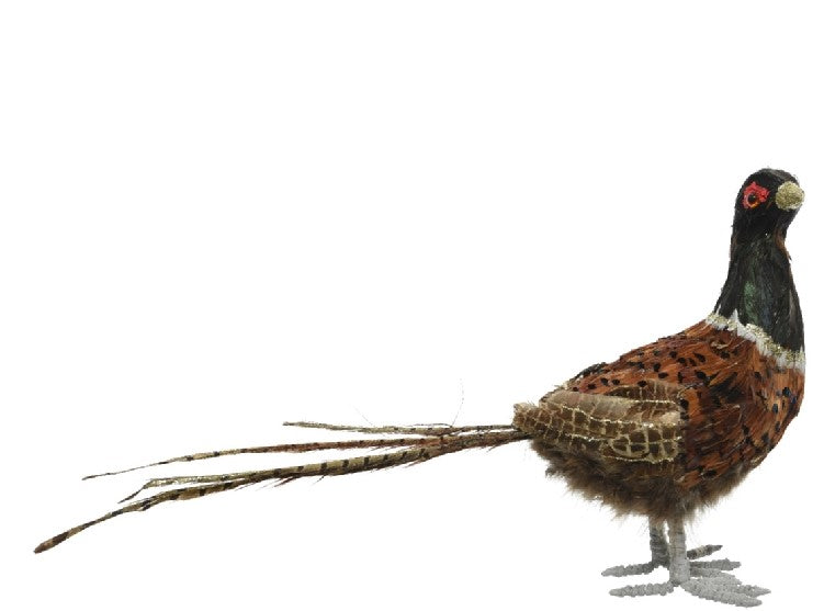 Fagiano decorativo glitterato 30 cm oggetto ornamentale per arredamento e decorazione - DeMatteis.it