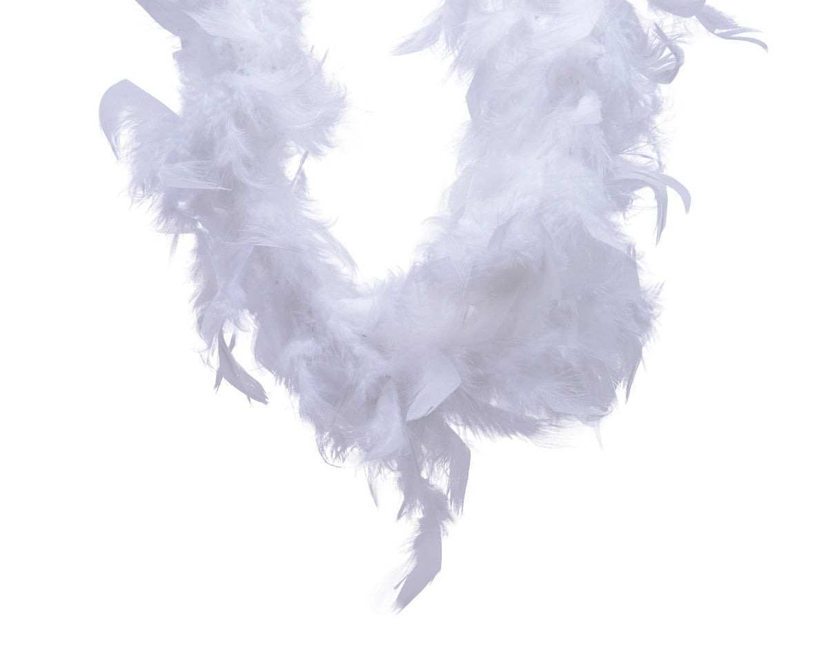 Boa di piume bianco lungo 150 cm per costumi e decorazioni festive - DeMatteis.it