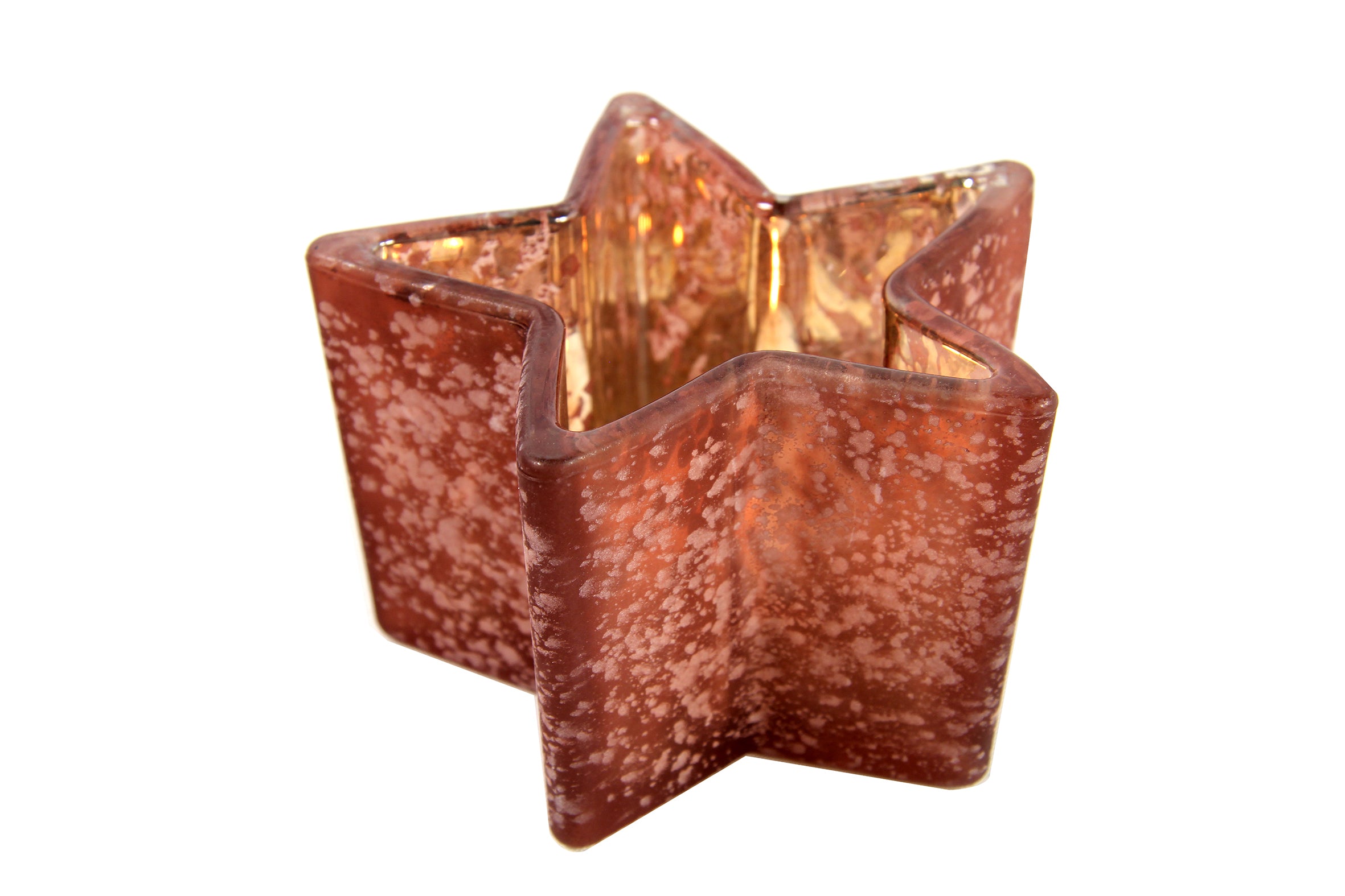 Portacandela Stella Brown 10x7 cm per candeline decorative in vetro ambrato - DeMatteis.it