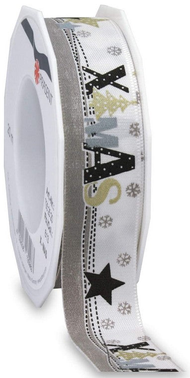 Nastro X-Mas decorativo natalizio 20 m altezza 25 mm per confezioni regalo e addobbi - DeMatteis.it