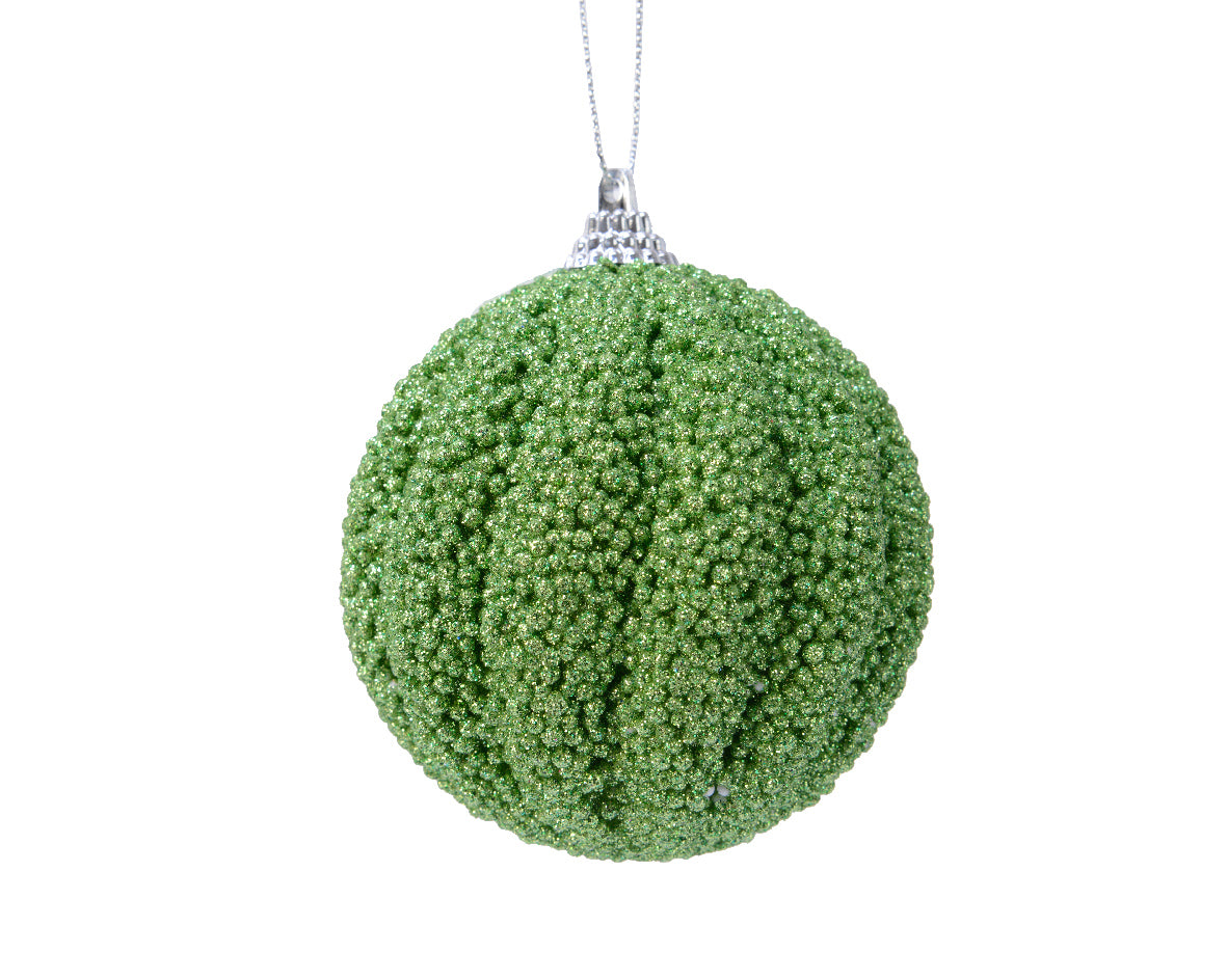 Palla Di Natale Mistletoe Green D 8 Cm Con Glitter