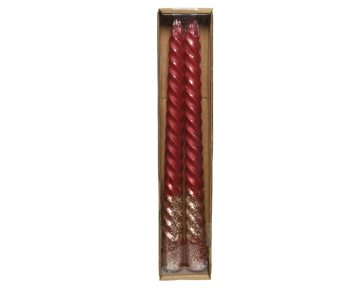 Set 2 Candele Christmas Red D 2,2X25 Cm