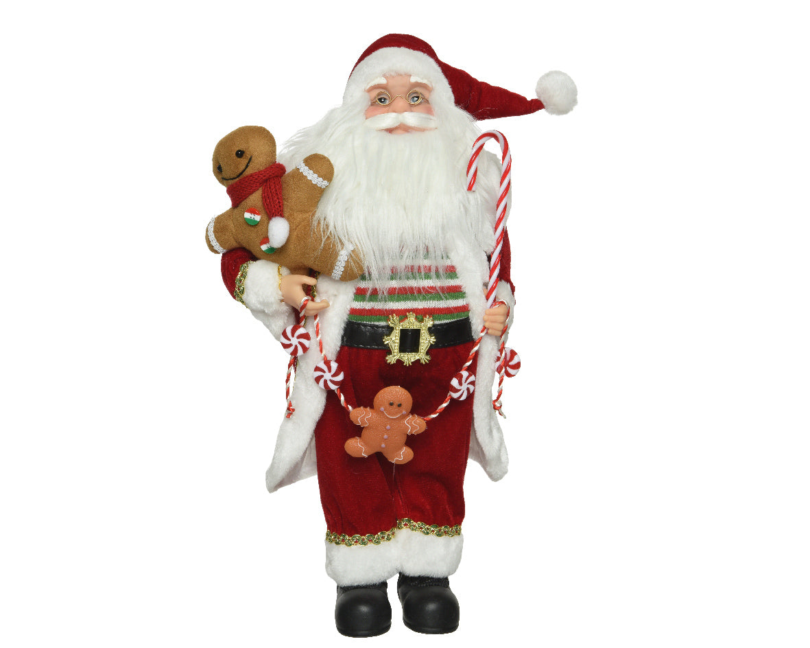 Babbo Natale decorativo con biscotto marzapane 16x21x45 cm per decorazioni natalizie - DeMatteis.it