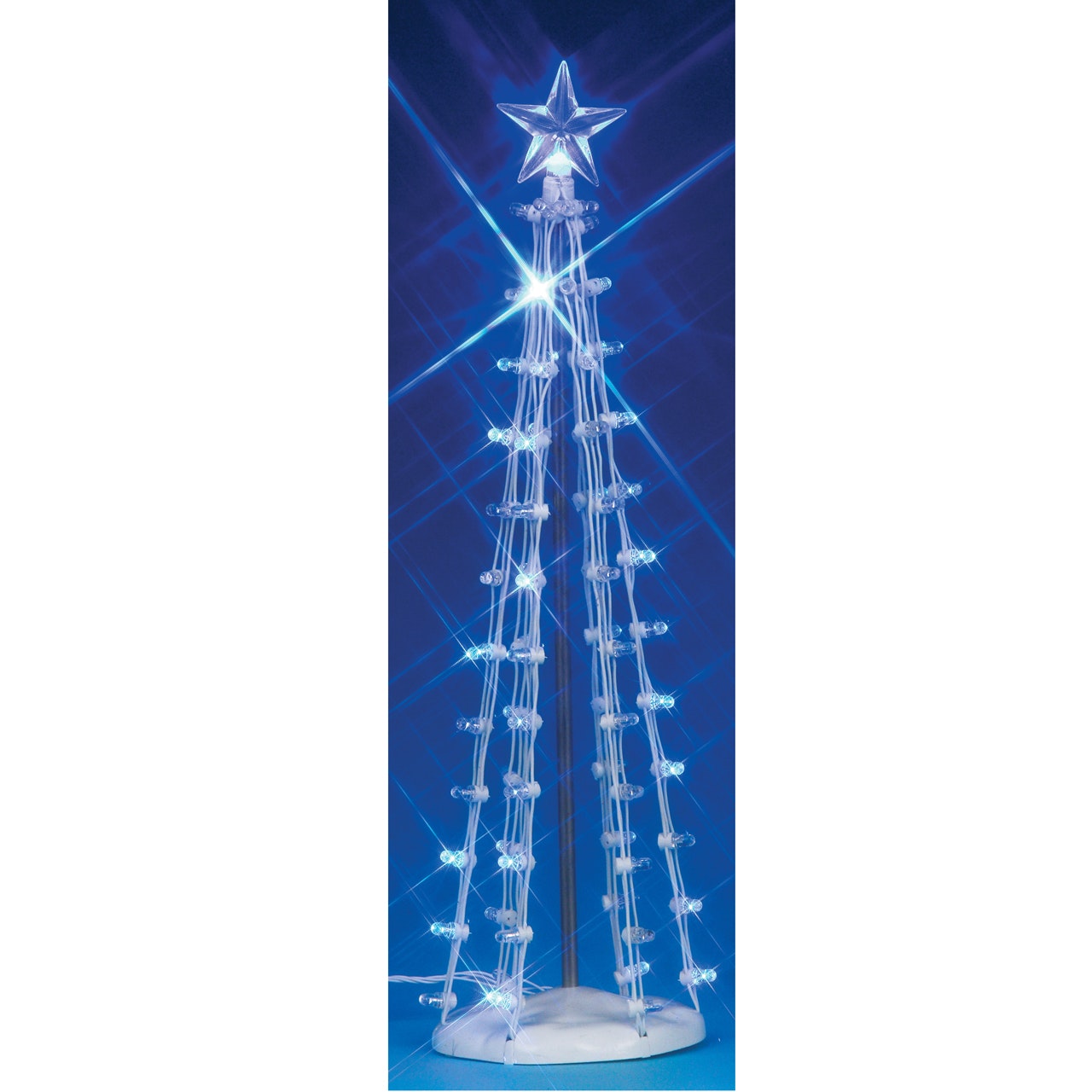 Lighted Silhouette Tree Blu Large Lemax albero decorativo illuminato per villaggio natalizio con stella - DeMatteis.it