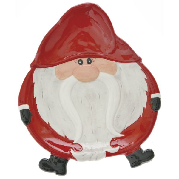 Vassoio Ceramica Babbo Natale decorativo natalizio per servire dolci e pietanze - DeMatteis.it