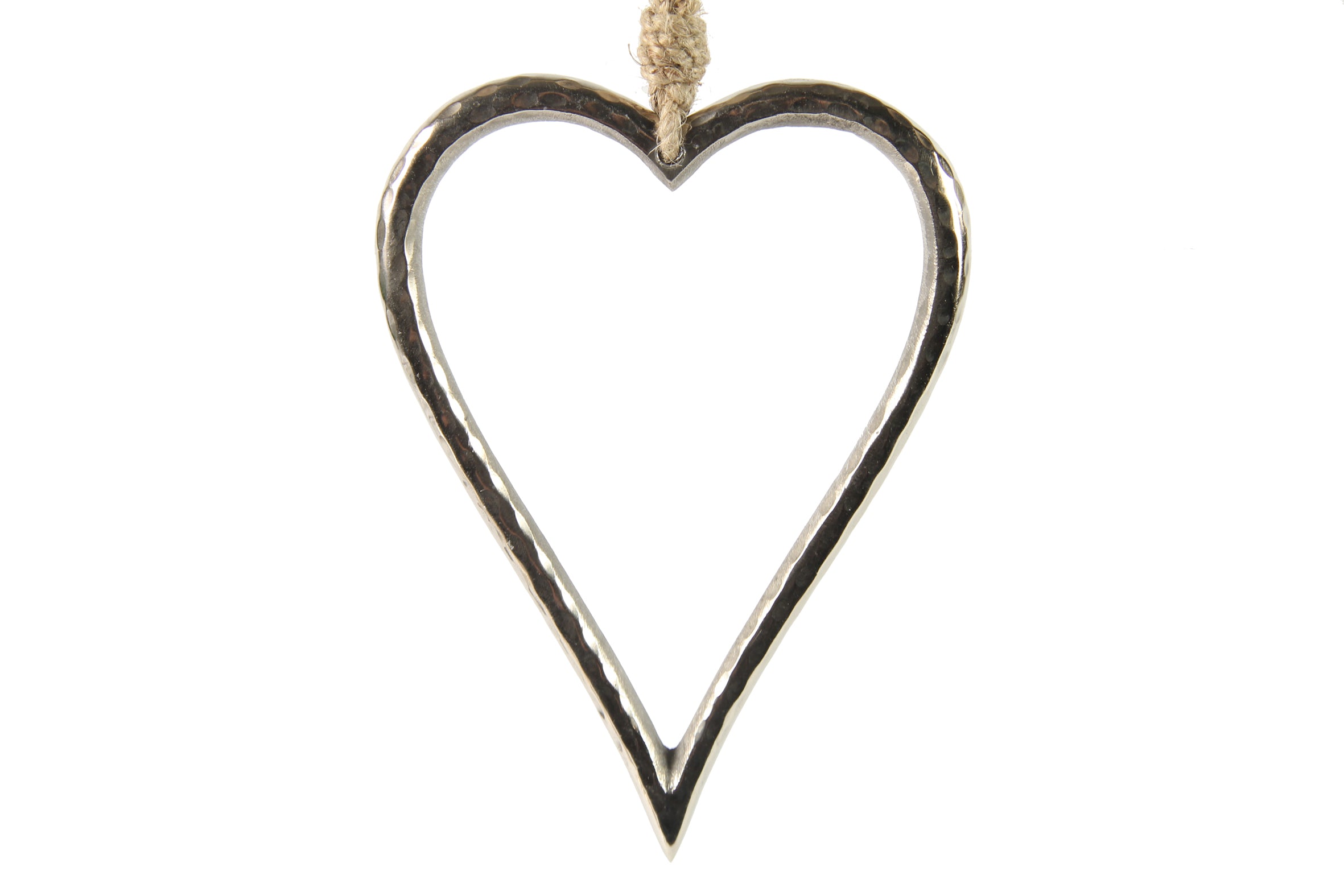Pendente Cuore Elexia Silver decorativo da appendere con cordino naturale 10x15 cm - DeMatteis.it