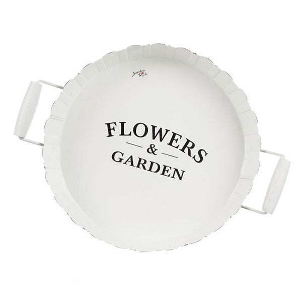 Vassoio Metallo Bianco D 30X5 Cm