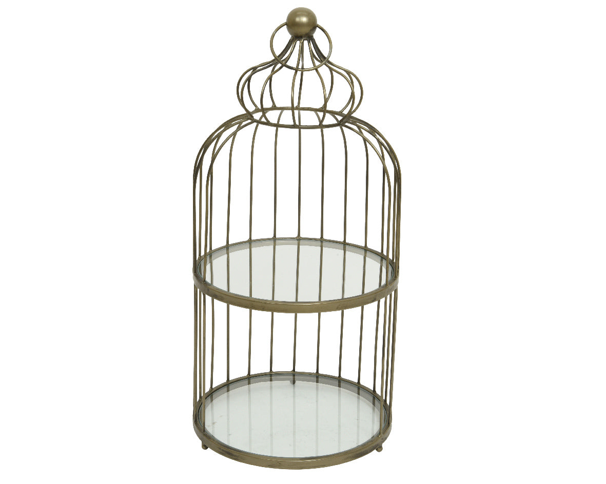 Gabbietta Metallo Oro Antico 28X58 Cm