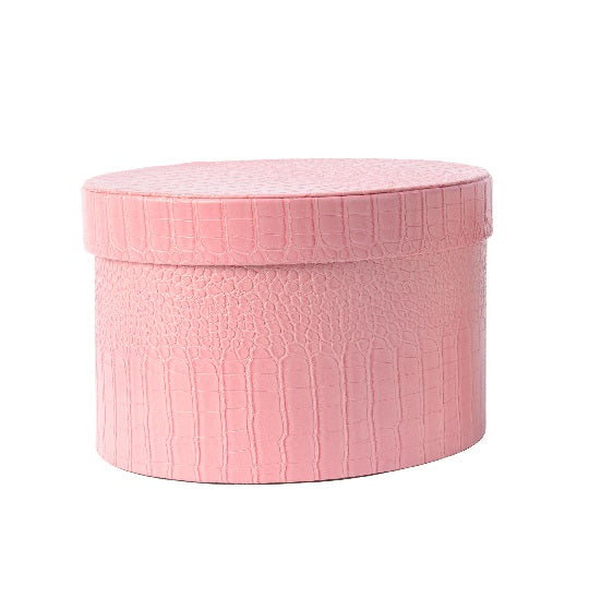 Contenitore Rotondo Rosa Decoro Oro D 27X17 Cm