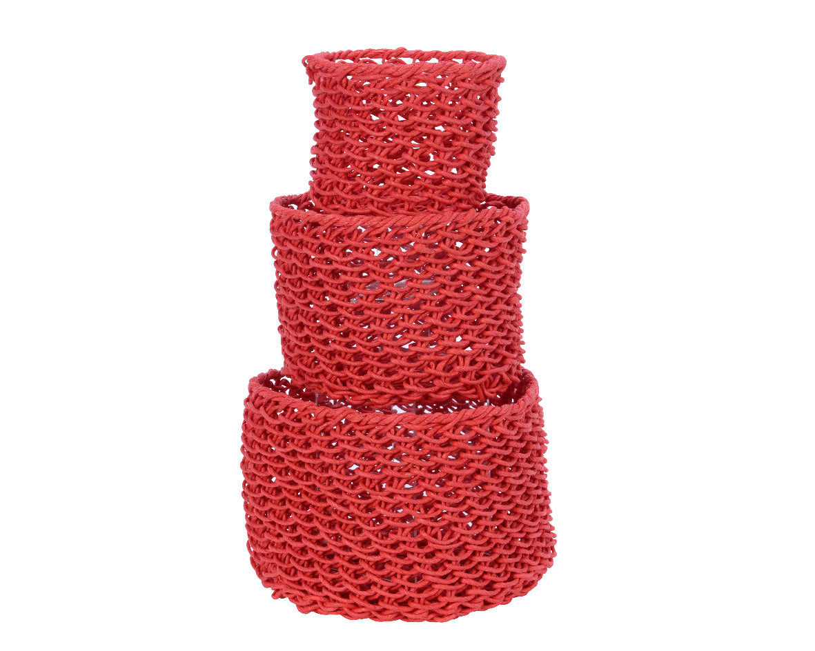 Cesto Rosso Intrecciato 27X18 Cm