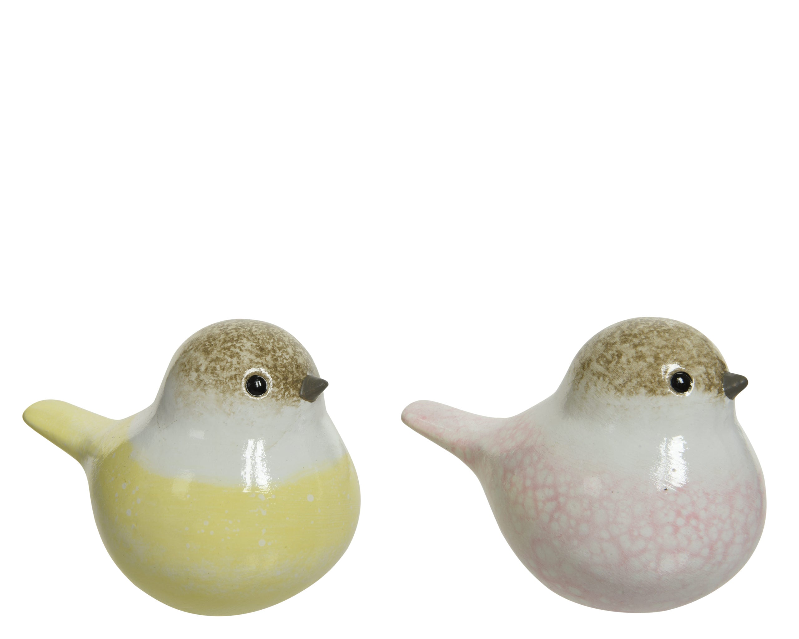 Uccello Terracotta Giallo Rosa 10X9 Cm 1 Pezzo