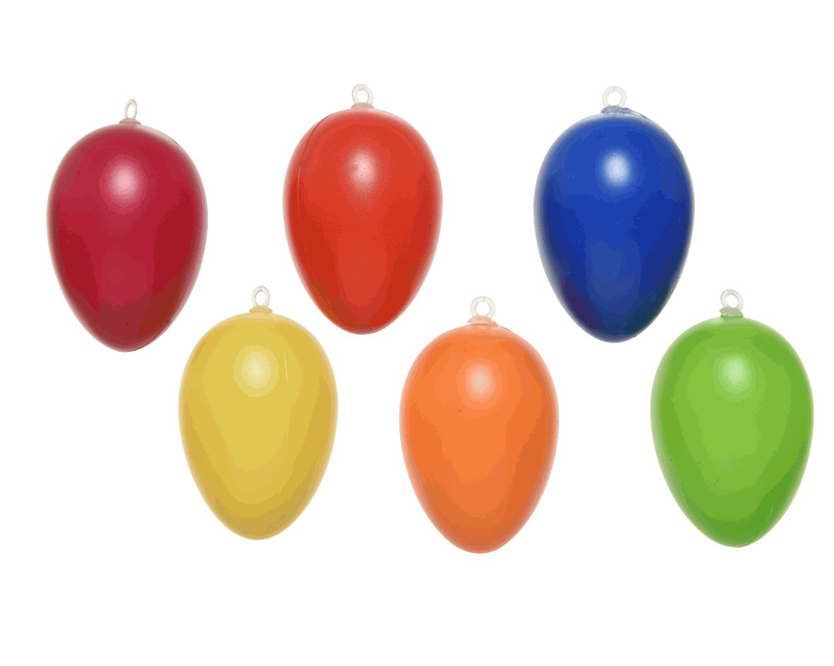 Set 6 Uova Pasqua Colorate D 4X6 Cm