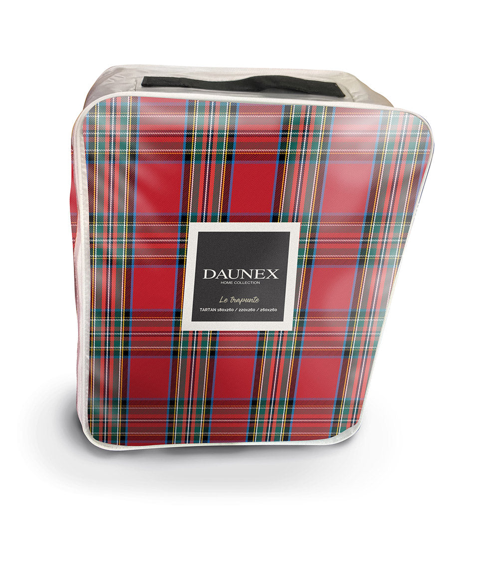 Tartan Trapunta Microfibra 260X260 Cm Rosso