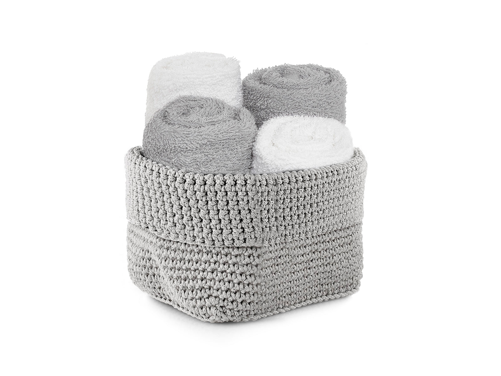 Set 4 Lavette 30X30 Uncinetto Grigio