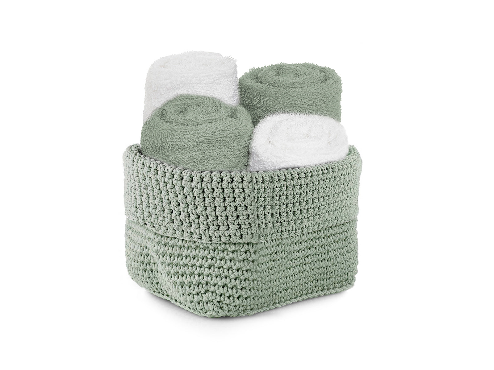 Set 4 Lavette 30X30 Uncinetto Salvia