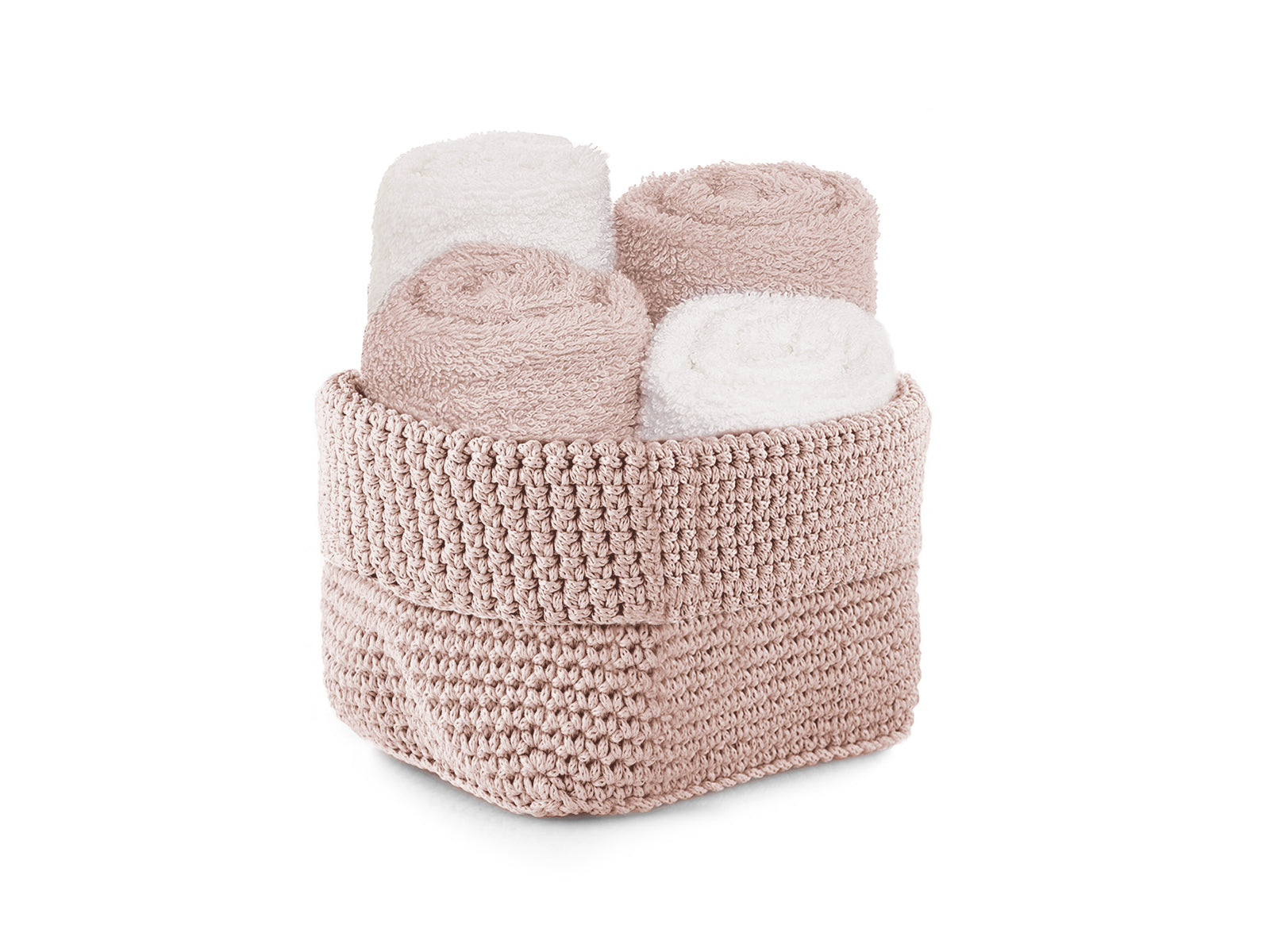 Set 4 Lavette 30X30 Uncinetto Cipria