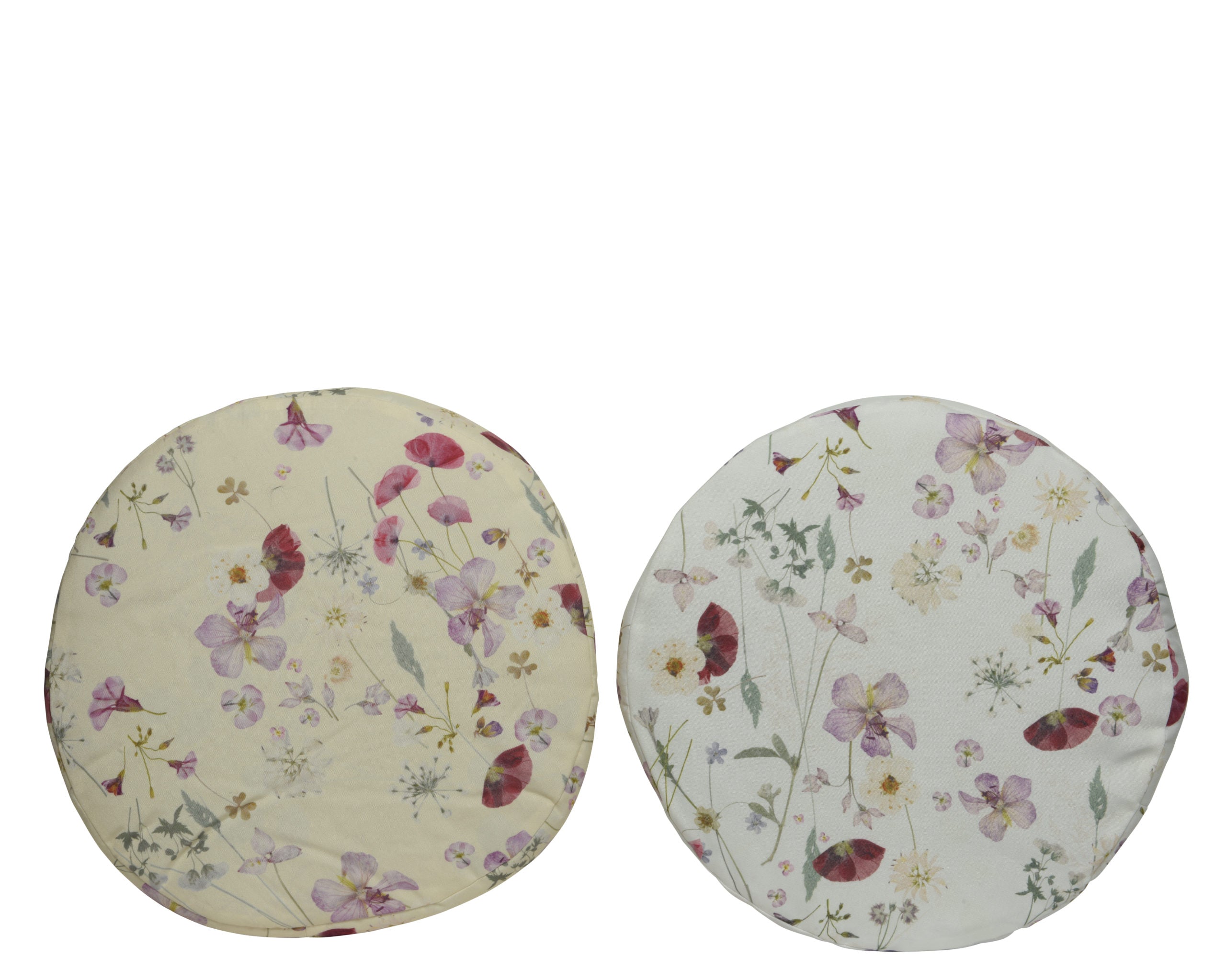 Cuscino Sedia Tondo Decoro Fiori D 38 X 5 Cm