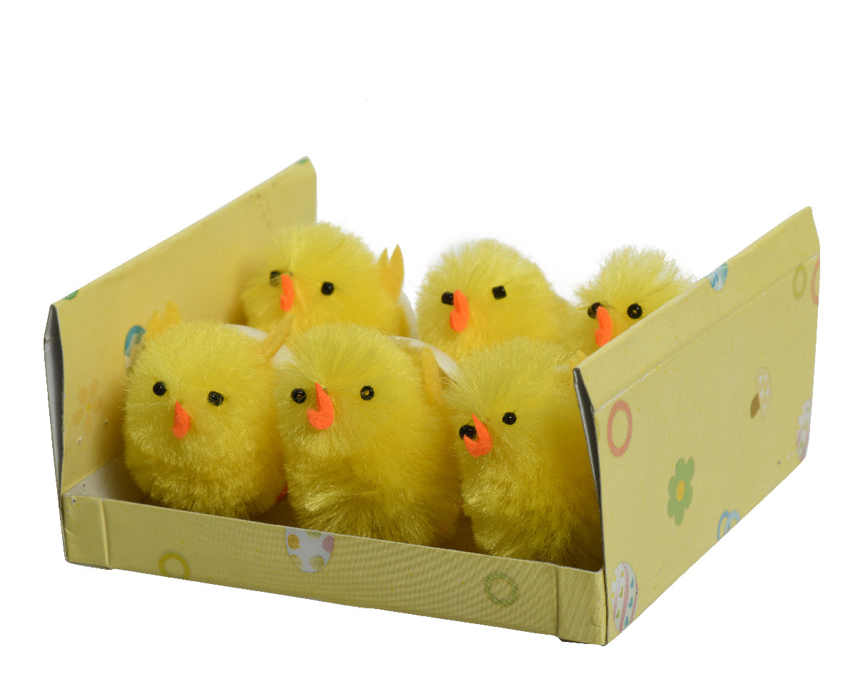 Set 6 Pulcini Per Decorazioni 4 Cm