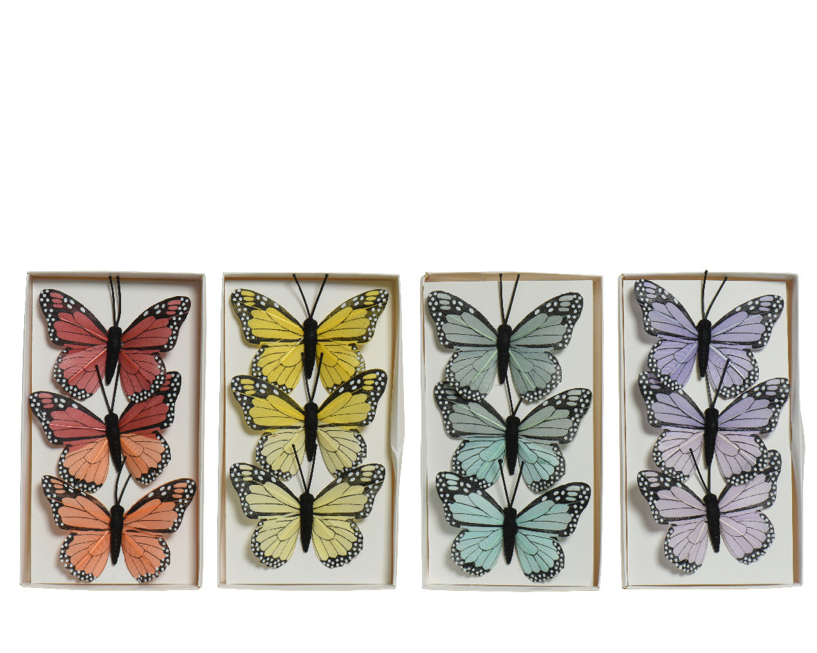 Set 3 Farfalle Colorate 8X6 Cm