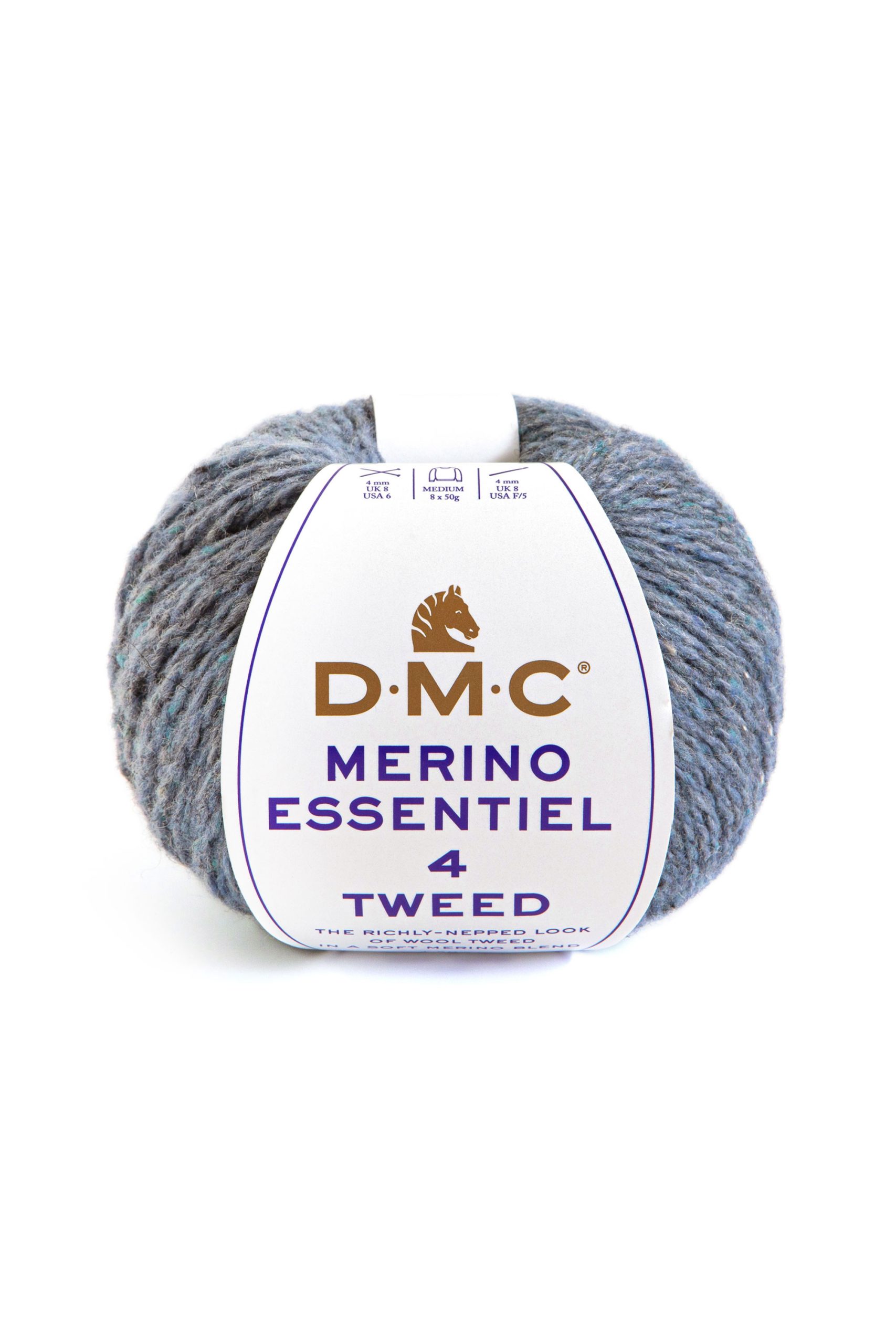 Lana Dmc Merino Essentiel 4 Tweed Colore 904: Morbida lana merino con trama a spina di pesce in una vivace tonalità di colore ideale per realizzare capi d'abbigliamento e accessori. | Dematteis.it