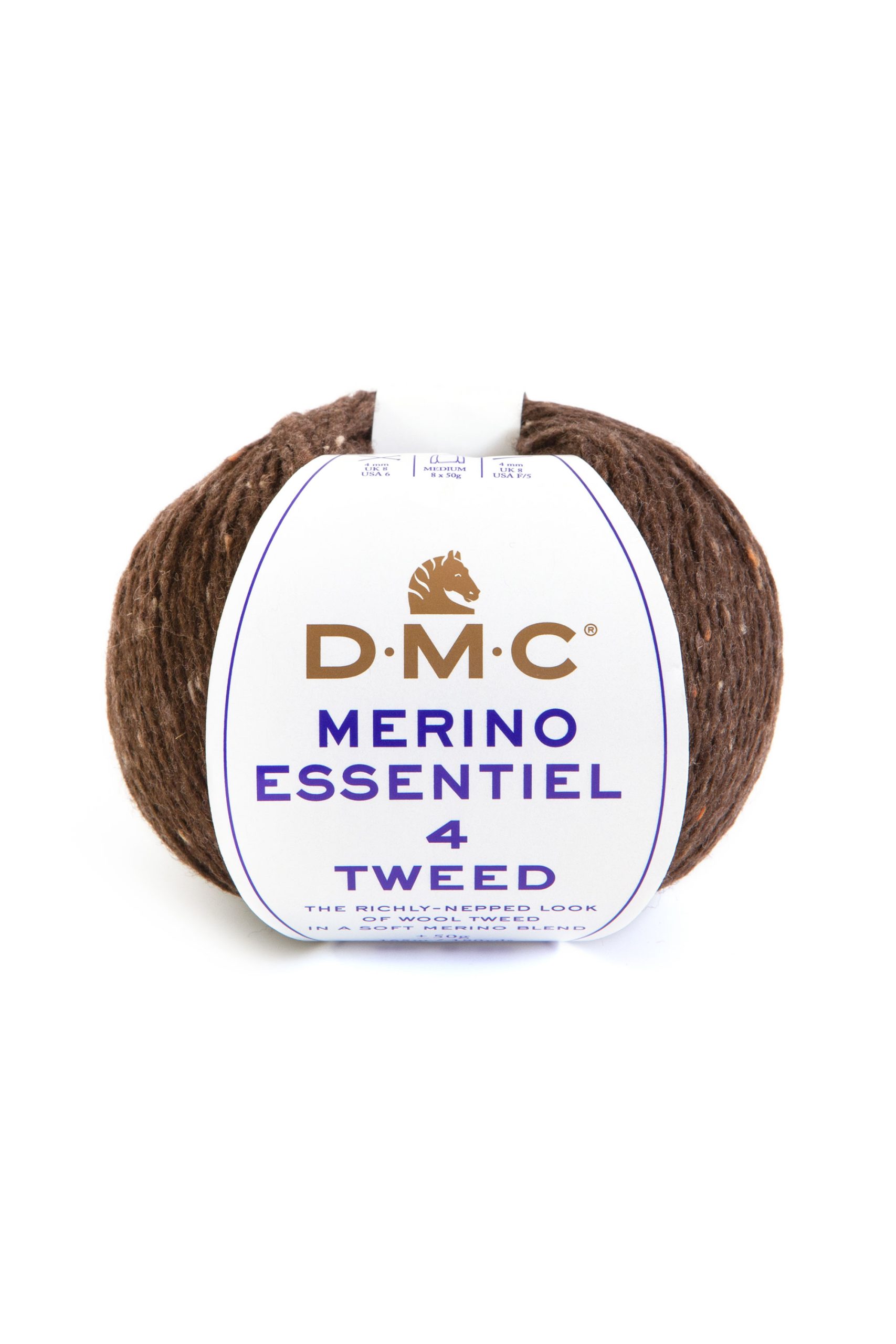Lana Dmc Merino Essentiel 4 Tweed Colore 908: Morbida lana merino con fili intrecciati in toni naturali, ideale per realizzare capi d'abbigliamento e accessori dalla texture rustica. | Dematteis.it