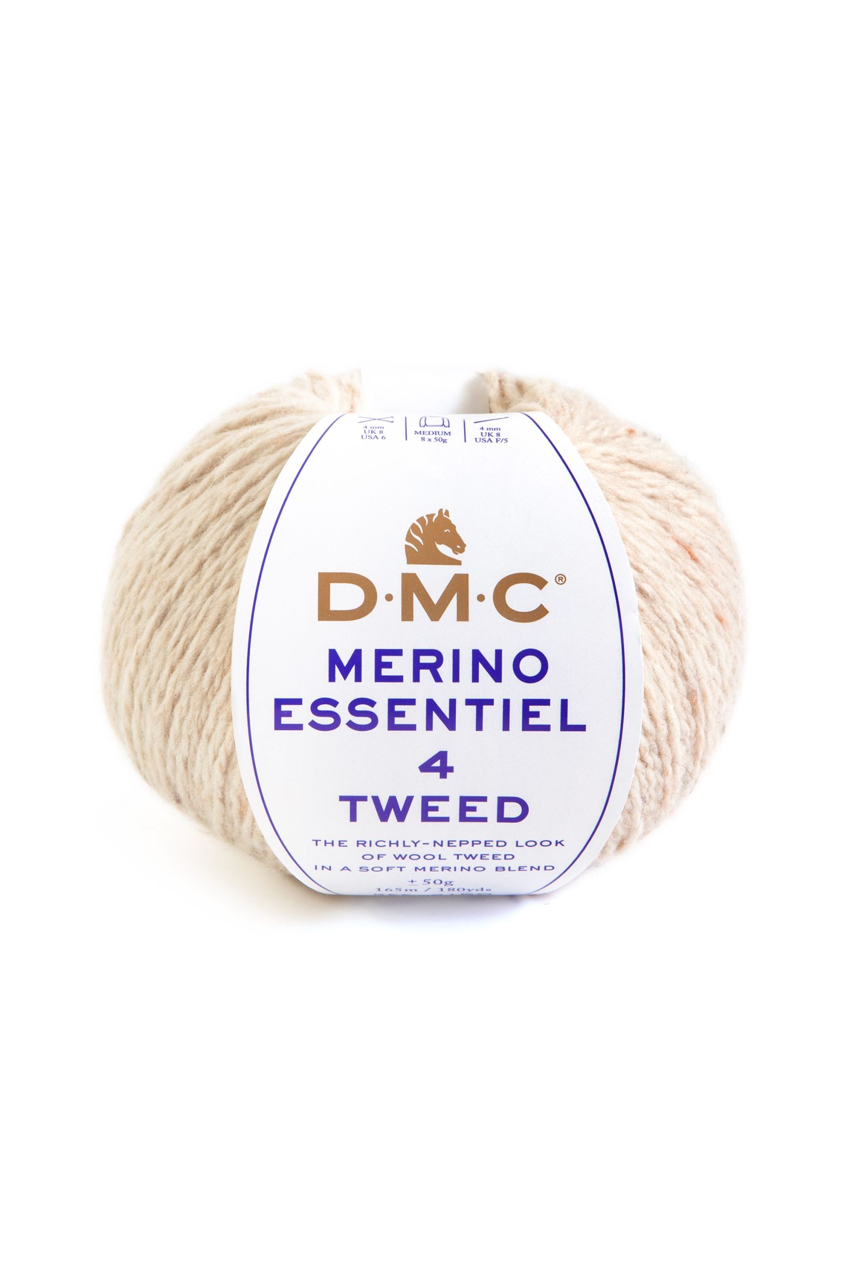 Lana Dmc Merino Essentiel 4 Tweed Colore 911: Gomitolo di pregiata lana merino con leggero effetto tweed, ideale per realizzare capi di abbigliamento e accessori dalla morbida texture. | Dematteis.it