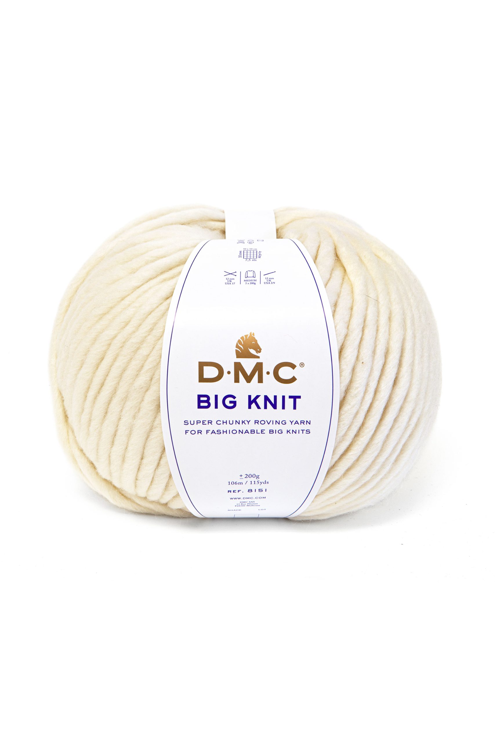Lana Dmc Big Knit Colore 100: Matassa di lana morbida e spessa in una vasta gamma di colori vivaci, ideale per realizzare lavori a maglia di grossa taglia. | Dematteis.it
