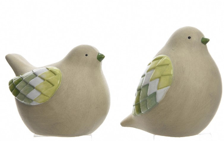 Uccellino Terracotta Con Mosaico