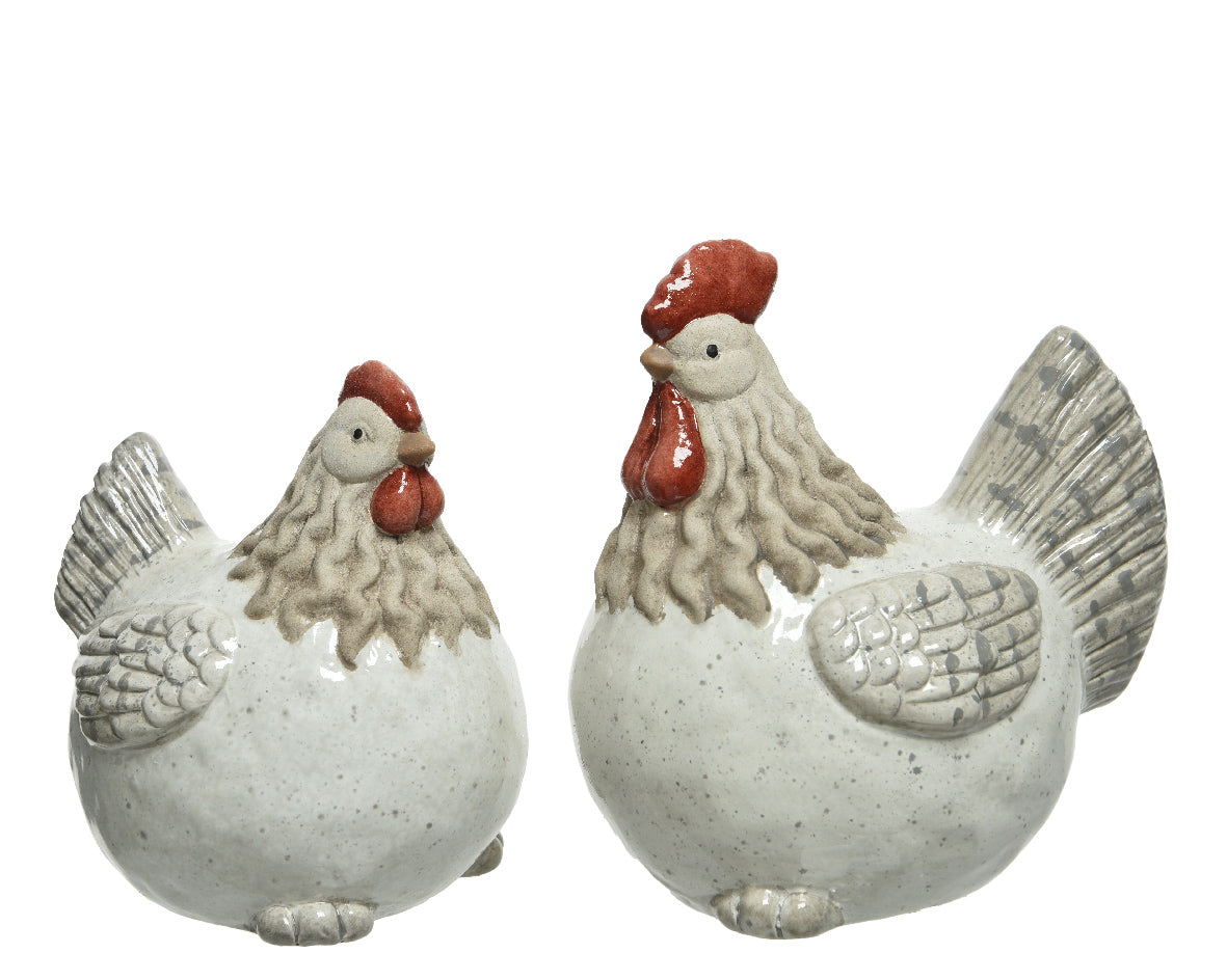 Gallina Terracotta Bianca 8,5X13X13,5 Cm