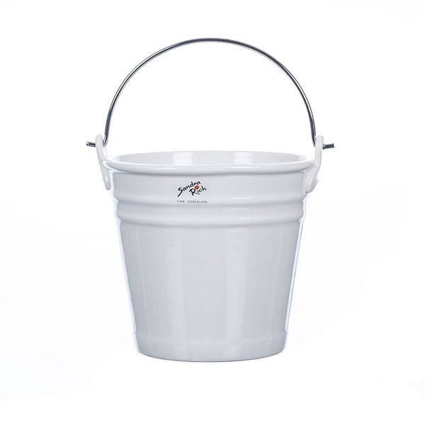 Cestino Porcellana Bianco D 18X17 Cm