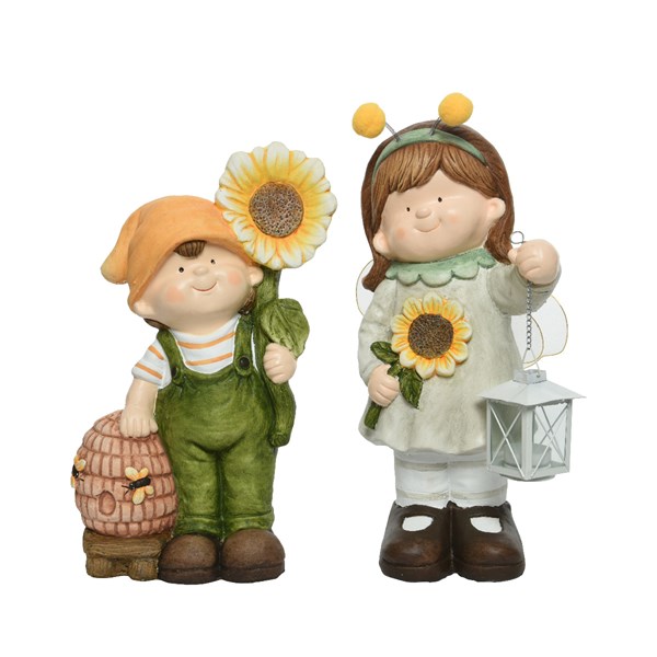 Bimbo Magnesio Con Girasole 20X15X42 Cm