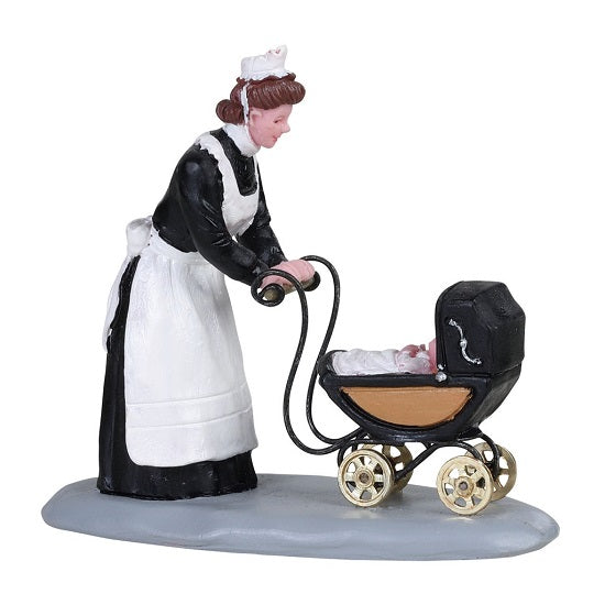 Nanny Lemax figurina decorativa governante con carrozzina per villaggio natalizio collezione Lemax - DeMatteis.it