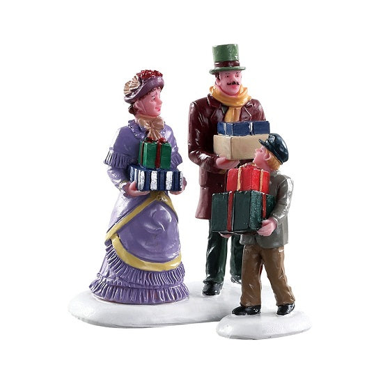 Walking Family Set Of2 Lemax set di 2 figurine decorative natalizie per villaggio di Natale - DeMatteis.it