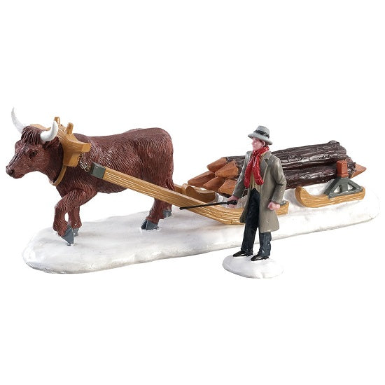 Winter Wood Set Of2 Lemax decorazioni natalizie con bue e personaggio per villaggio di Natale - DeMatteis.it