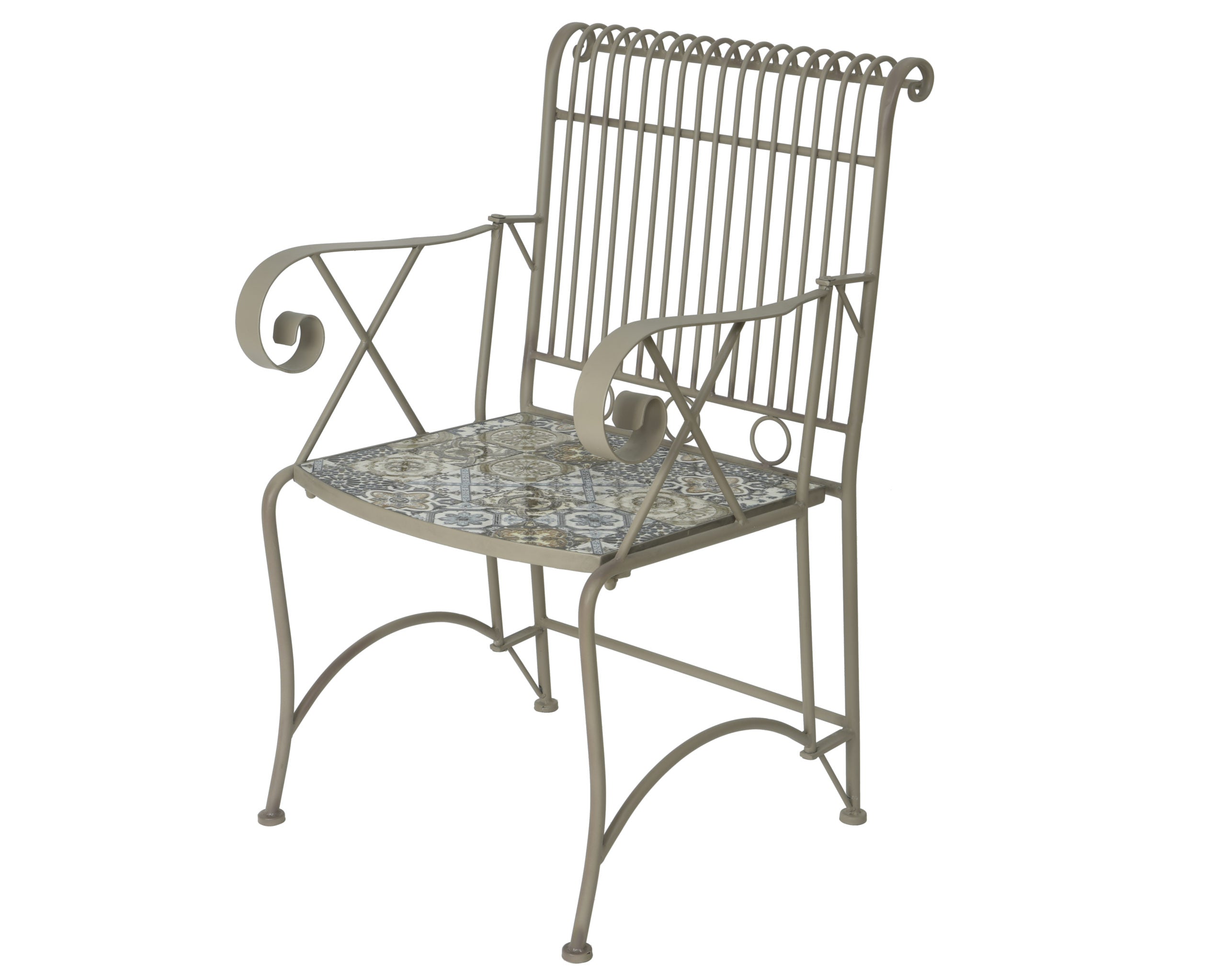 Sedia Metallo Con Mosaico