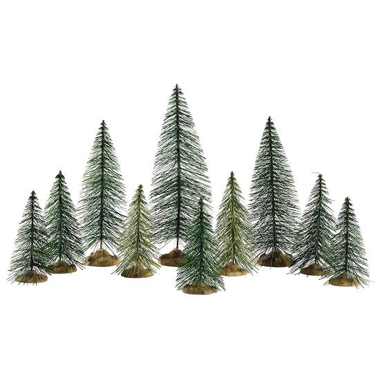 Needle Pine Trees Set Of10 Lemax set di 10 alberi decorativi per villaggi natalizi - DeMatteis.it