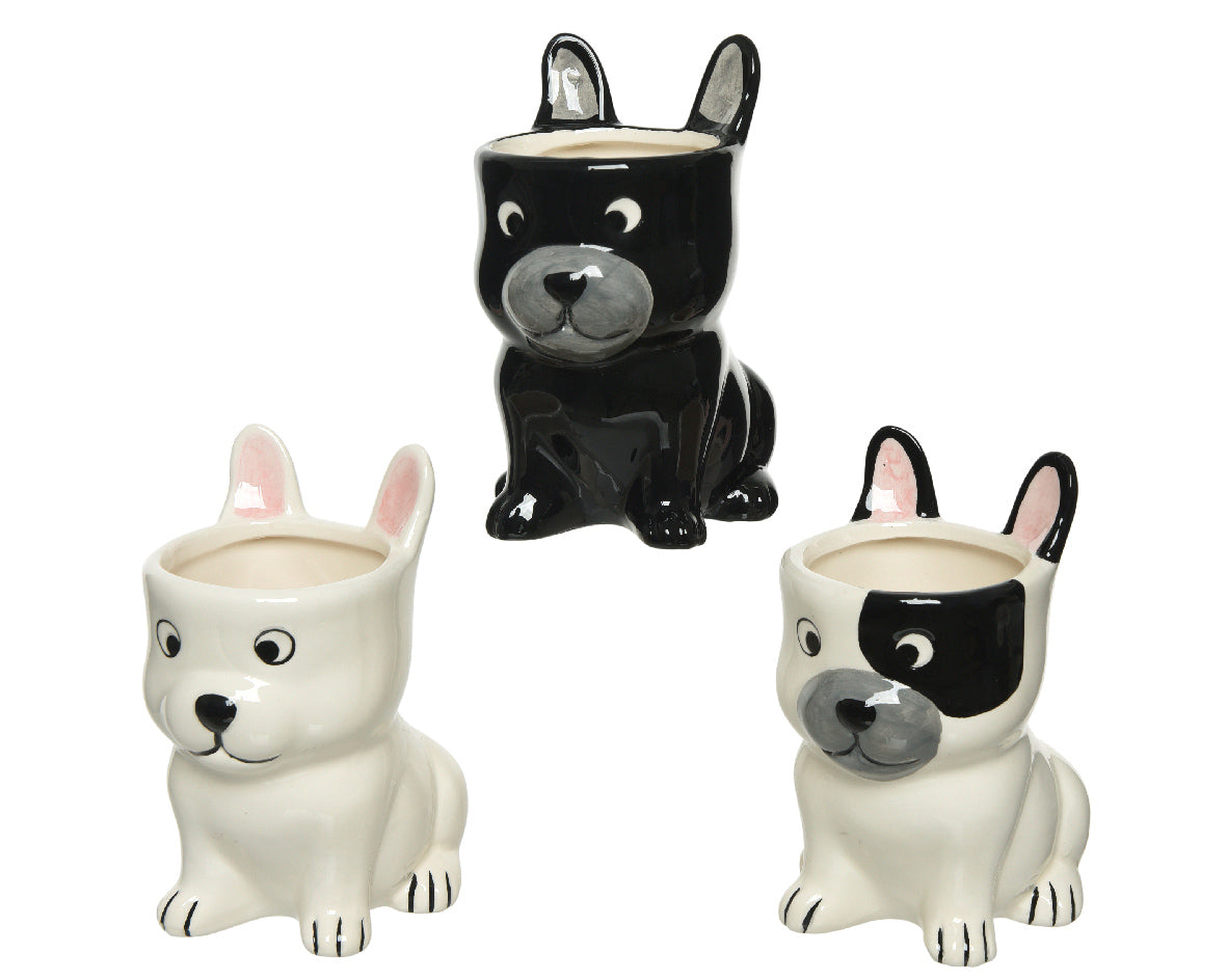 Vaso Portapiante 8X10X14 Cm Nero Bianco