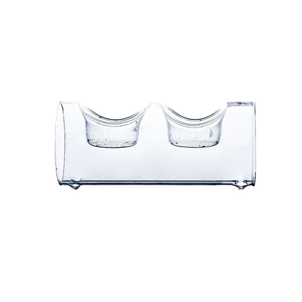 Portacandele Vetro Doppio Tubo 15X6X6 Cm
